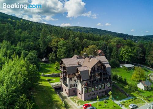 Pool and internet place in Świeradów-Zdrój for couples