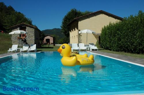 Espaçoso apartamento com dois quartos. Terraço e piscina