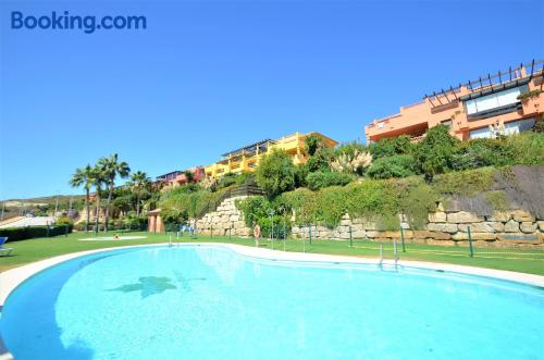 Apartment in Casares with terrace and swimming pool.