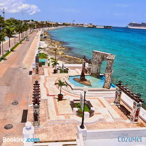 Be cool, there's air-con! Cozumel perfect location!