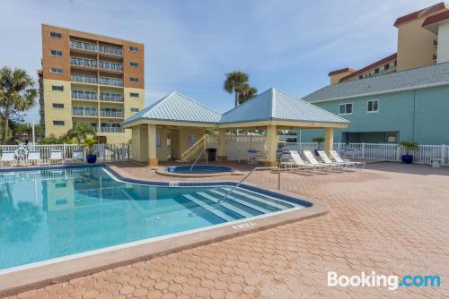 Apartment for families with swimming pool.