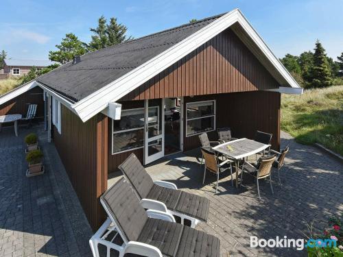 Superb location and terrace in Henne Strand with wifi