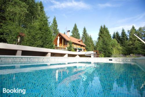 Apartamento adequado para cães à Ravna Gora. Terraço e piscina