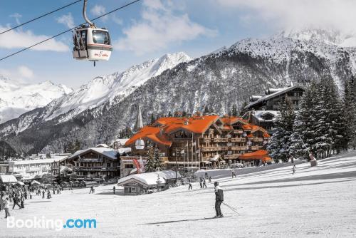 Incredible location and terrace in Courchevel with internet.