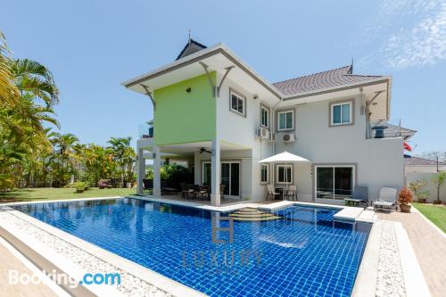 Stay cool: air-con home in Hua Hin with pool.