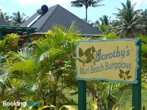 Een slaapkamer. Welkom bij Rarotonga!.