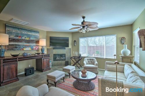 Three bedrooms place in Desert Hot Springs perfect for six or more.