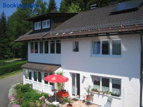 Dans la meilleure position et terrasse à Spiegelau. Idéal!