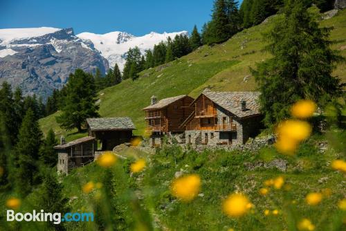 Incredible location and terrace in Champoluc with swimming pool