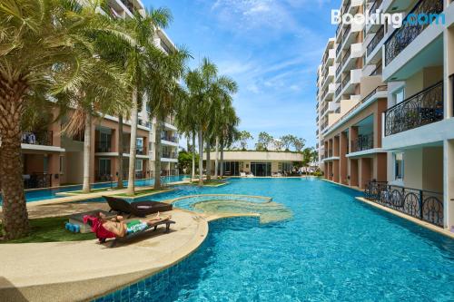 Stay cool: air-con place in Jomtien Beach with terrace