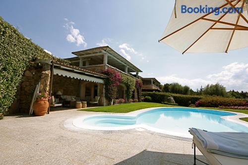 Perfect, three rooms. Enjoy your pool in Porto Rotondo!