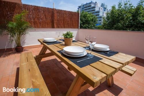 Apartamento com terraço. Perfeito para 5 ou mais