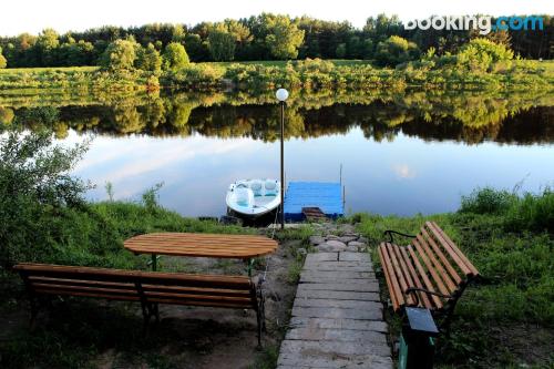 Numa posição central e terraço em Navapolatsk. Aquecimento e Internet