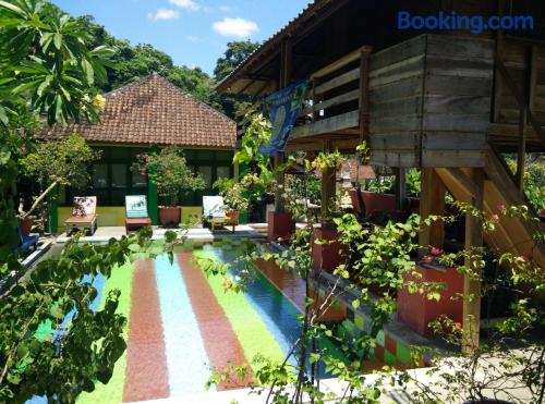 Padangbai, perto do centro. Terraço e piscina